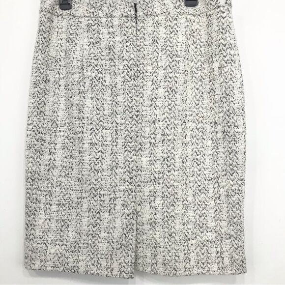 Banana Republic White Black Cotton Blend Boucle Knit Pencil Skirt NEW - Picture 6 of 15